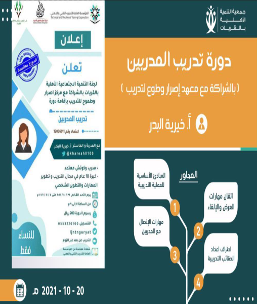تقرير دورة (تدريب المدربين) 2021/10/20